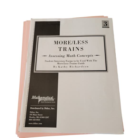 More Less Trains Book 3 Kathy Richardson 45 Student Forms Assessing Math Concept - Picture 7 of 10